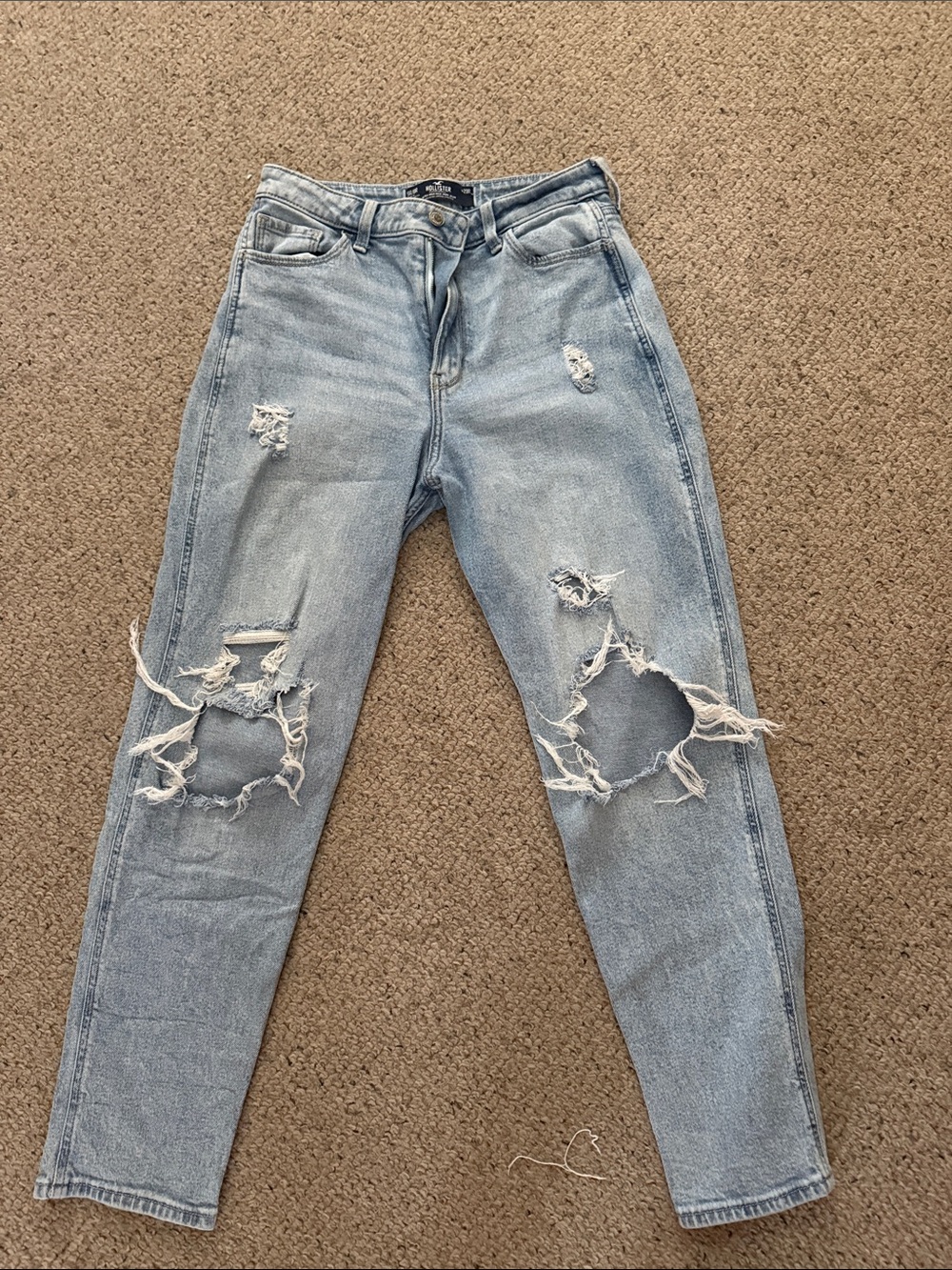 Hollister Light Blue Distressed Boyfriend Jeans